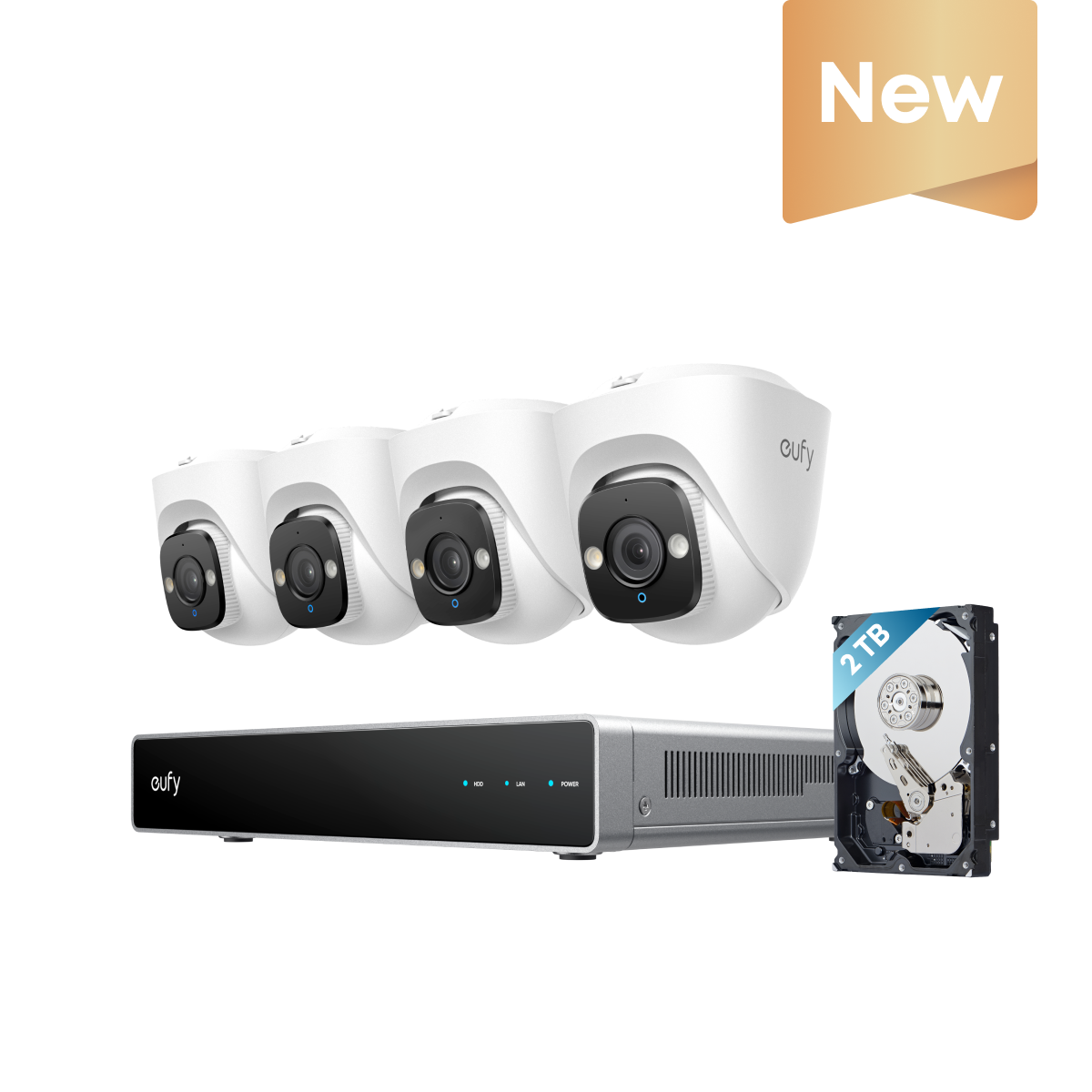eufy E41 NVR POE 24/7 Security System - 4 x Turret Cameras