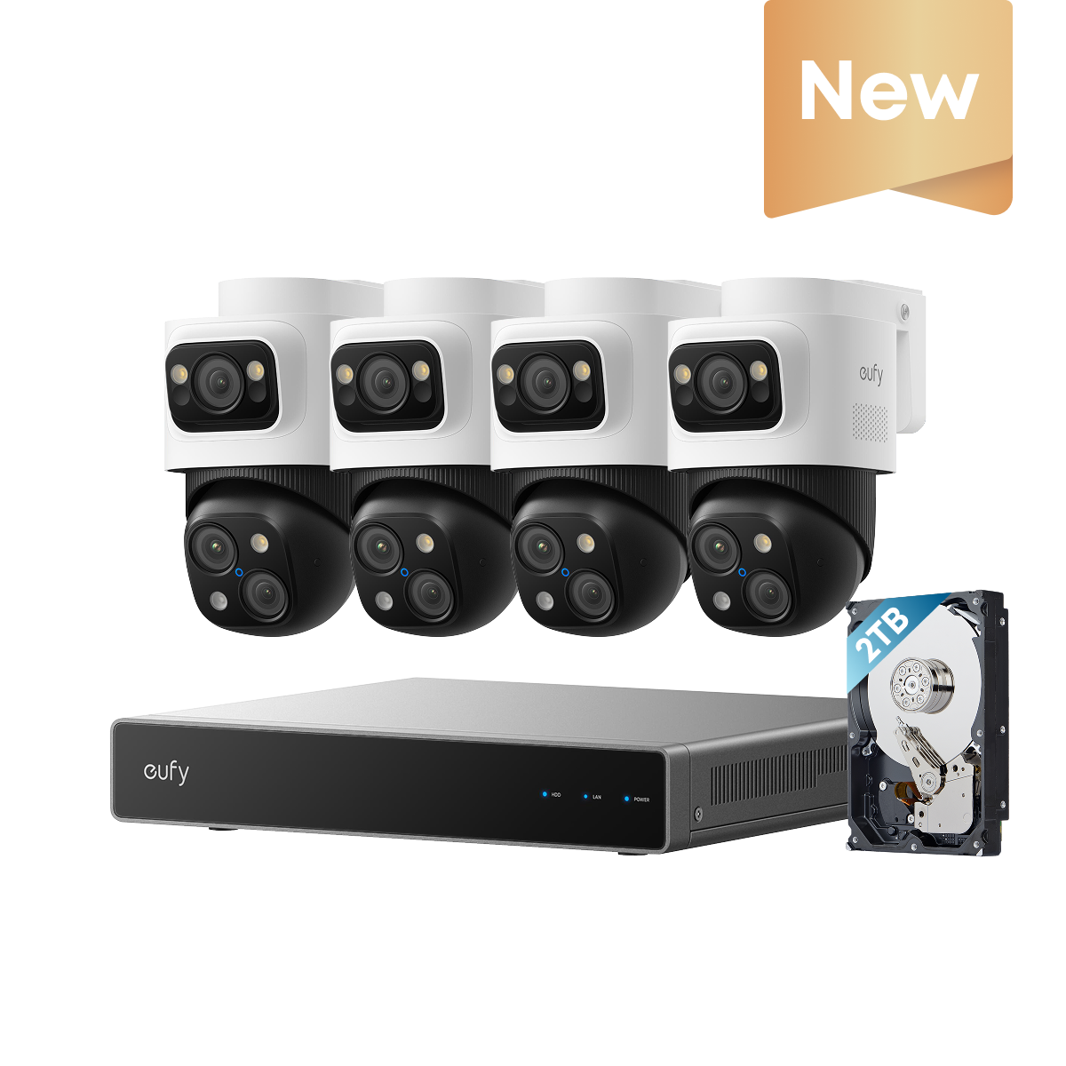 eufy S4 Max NVR POE 24/7 Security System - 4 x PTZ Cameras